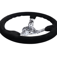 NRG Reinforced Steering Wheel (350mm / 3in. Deep) Blk Suede w/Hydrodipped Digi-Camo Spokes - Interior Accessories