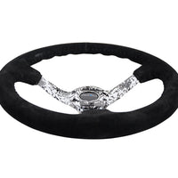 NRG Reinforced Steering Wheel (350mm / 3in. Deep) Blk Suede w/Hydrodipped Digi-Camo Spokes - Interior Accessories