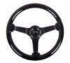NRG Reinforced Steering Wheel (350mm / 3in Deep) Classic Blk Sparkle Wood Grain w/Blk 3-Spoke Center - Interior