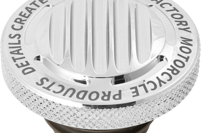 Kens Factory Nx Lvl Gas Cap Finned Chrome Rachet Screw Rh - Harddrive Products