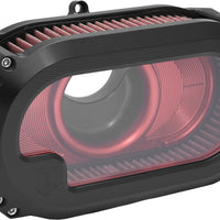 KENS FACTORY Nxt Lvl Air Cleaner W/Glass `23cvo `24 Rg Flhx Blkw/Red - Cleaners