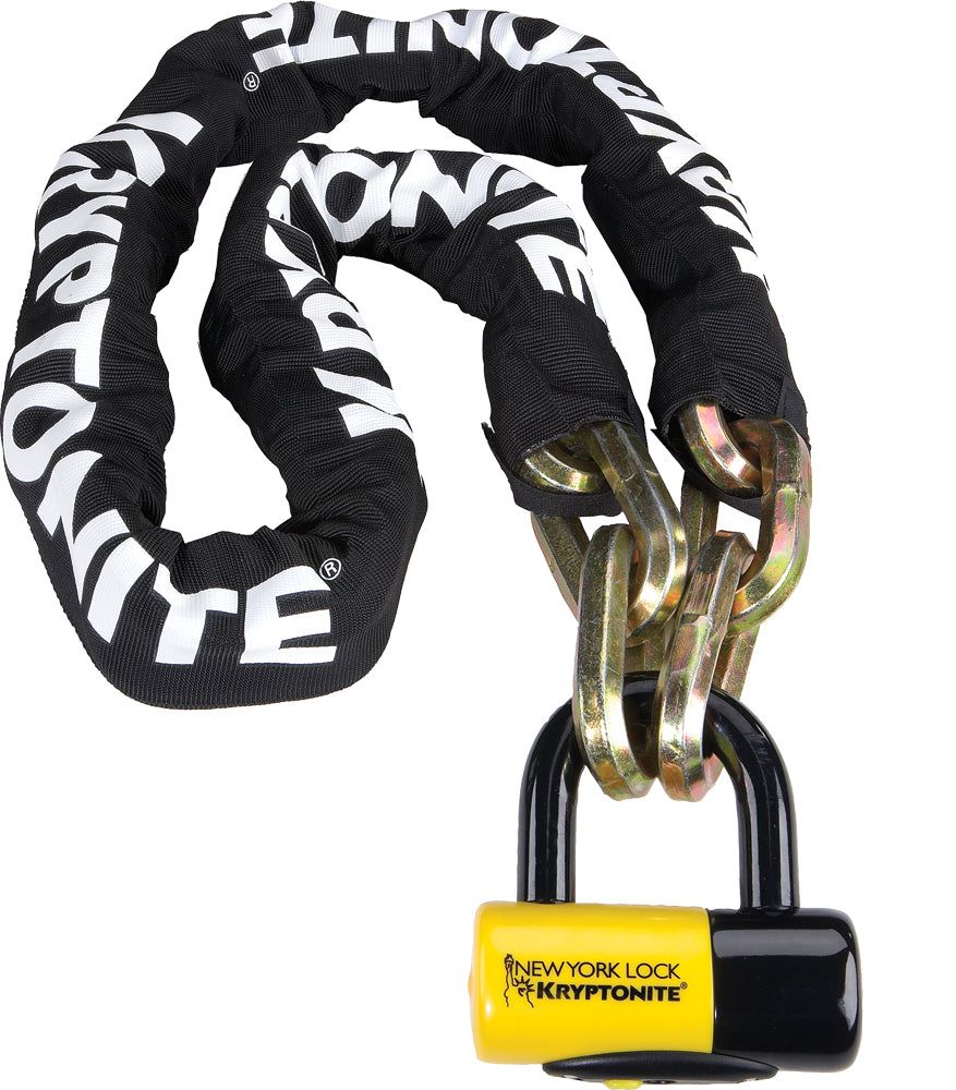Kryptonite Ny Faghettaboudit Chain/disc Lock 5ft Black/yellow - Harddrive Products