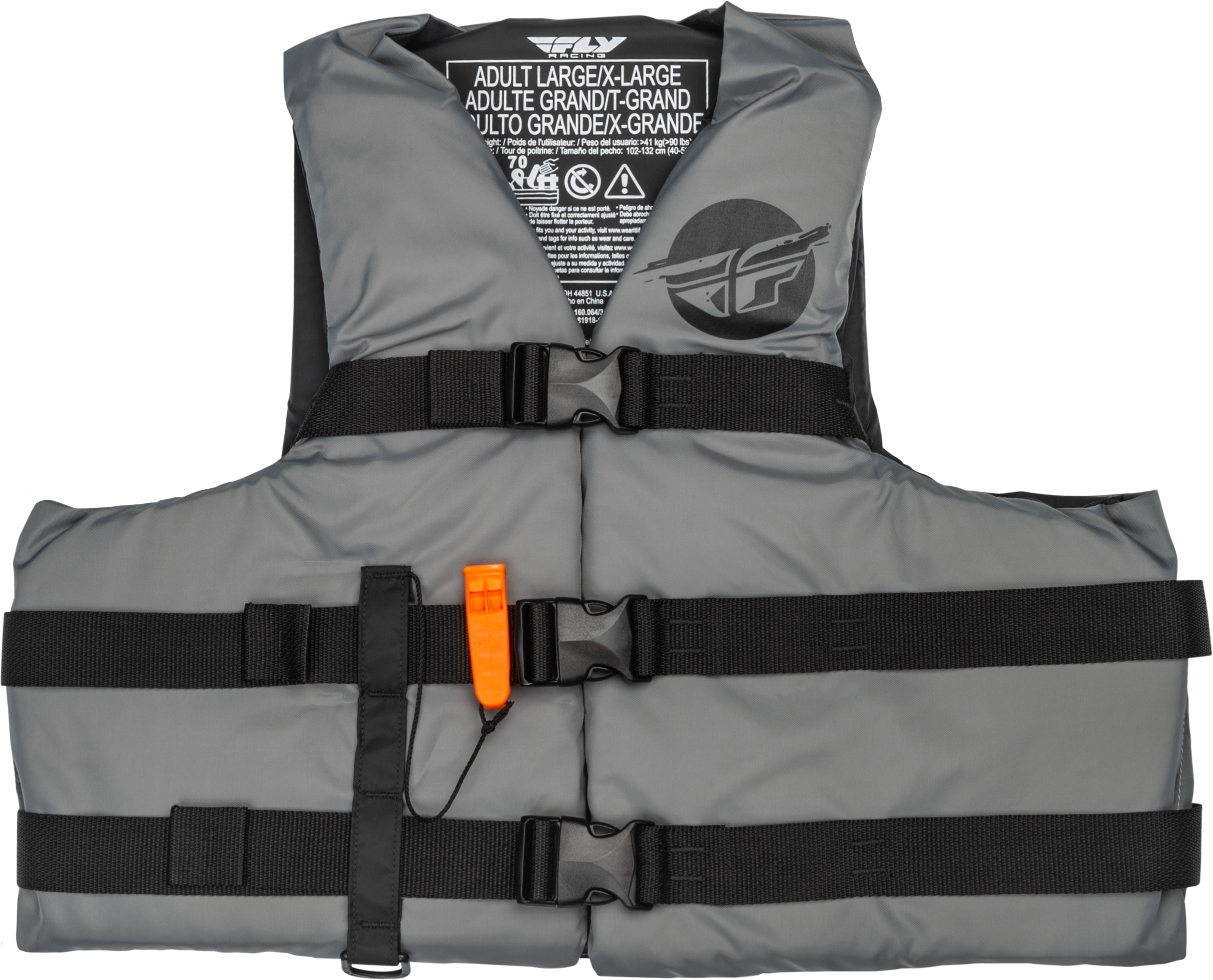 FLY RACING Nylon Flotation Vest Grey/Black Sm/Md - Vests