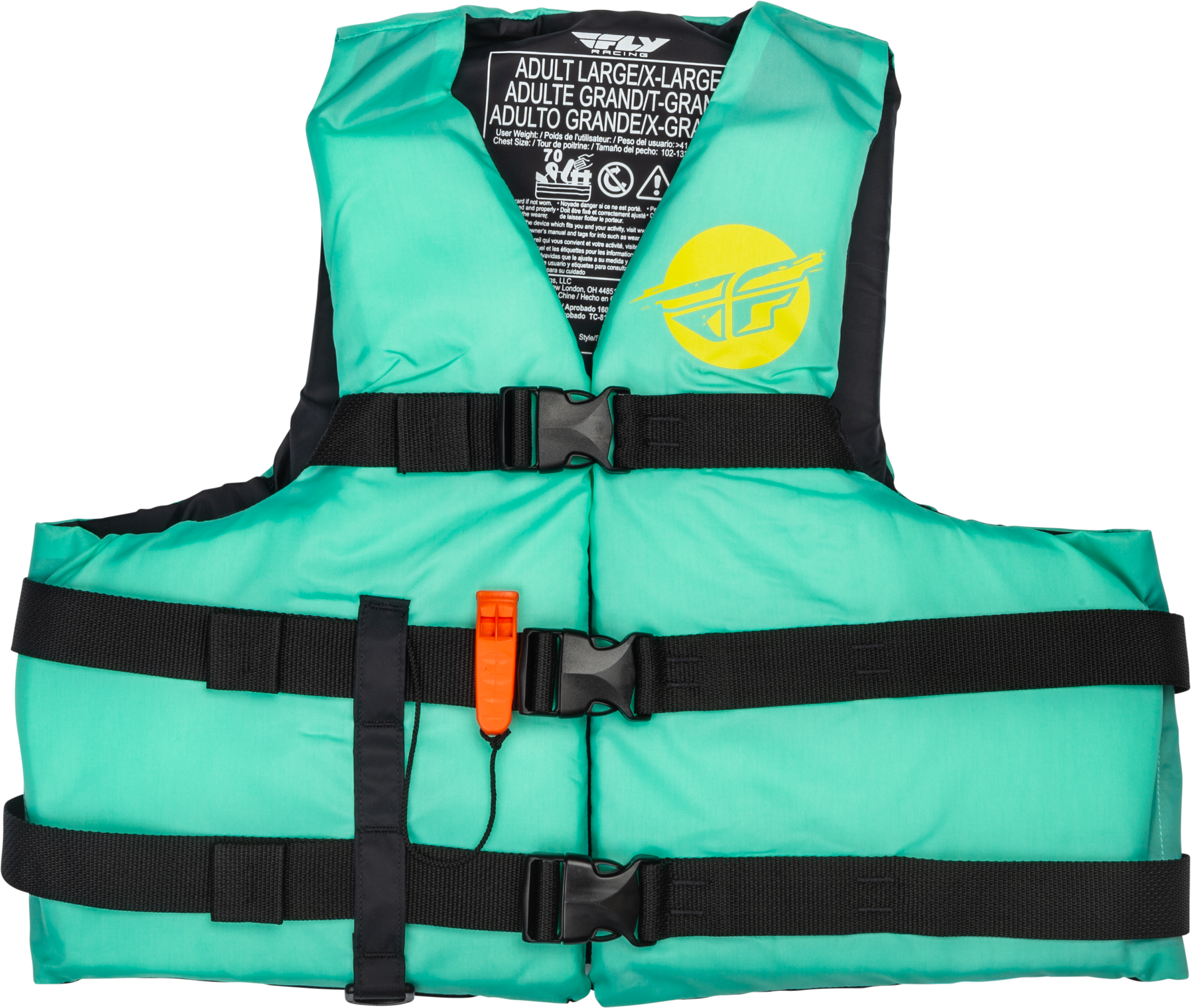 FLY RACING Nylon Flotation Vest Seafoam Green/Yellow 2x - Vests