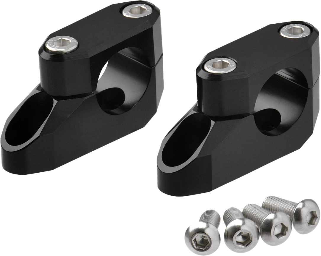 Zeta Offset Handlebar Riser Kit 20mm 26mm 22.2/28.6mm Black - Street Collection