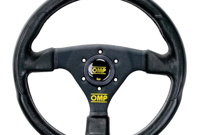 OMP GP Racing Steering Wheel - Black/Black - Interior Accessories