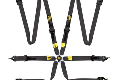 OMP Safety Harness First 2In Black (Fia 8853-2016) Pull Up - Steel Adj