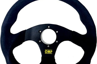 OMP Superquadro Steering Wheel - Small Spokes - Suede (Black) - Interior Accessories