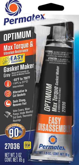 Permatex Optimum Grey Rtv Silicone 3 Oz 12/case