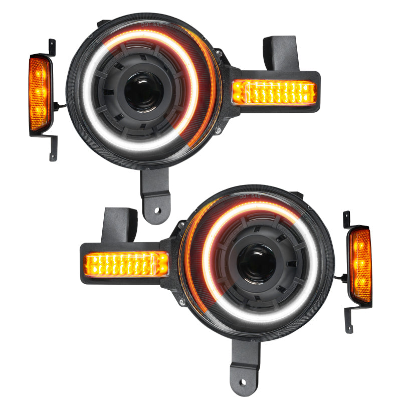 ORACLE Lighting Oracle 2021+ Ford Bronco Oculus Bi-LED Projector Headlights - Amber/White Switchback - Lights