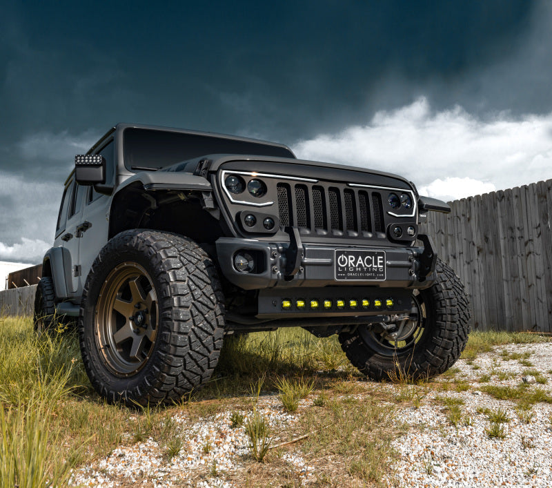 ORACLE Lighting 2019+ Jeep Wrangler JL / Gladiator JT Skid Plate w/ Integrated LED Emitters - Clear - Body Armor &