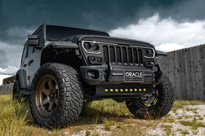 ORACLE Lighting 2019+ Jeep Wrangler JL / Gladiator JT Skid Plate w/ Integrated LED Emitters - Clear - Body Armor &