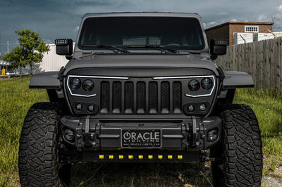 ORACLE Lighting 2019+ Jeep Wrangler JL / Gladiator JT Skid Plate w/ Integrated LED Emitters - Clear - Body Armor &