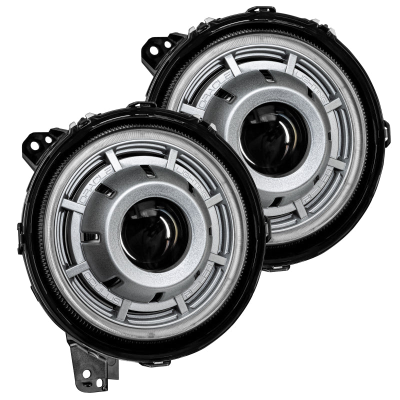 ORACLE Lighting Oracle Oculus Bi-LED Projector Headlights for Jeep JL/Gladiator JT - Satin Silver - 5500K - Lights