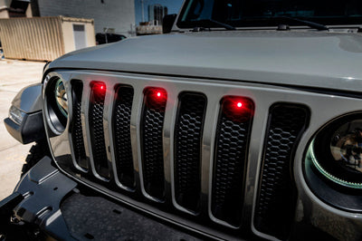 ORACLE Lighting Oracle Pre-Runner Style LED Grille Kit for Jeep Gladiator JT - Red - Lights