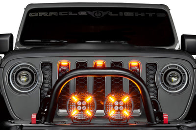 ORACLE Lighting Oracle Universal Pre-Runner Style LED Grill Light Kit (New Style) - Amber w/Clear Lens - Lights