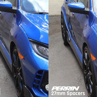 Perrin Performance 17-18 Honda Civic Type R 64.1mm Hub 5x120 27mm Wheel Spacers (One Pair) - and Tire Accessories