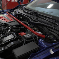 Perrin Performance Honda Civic Type R / Si Front Strut Brace - Glossy Red w/ Black Feet - Suspension