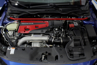 Perrin Performance Honda Civic Type R / Si Front Strut Brace - Glossy Red w/ Black Feet - Suspension