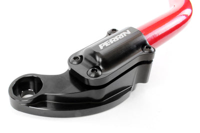 Perrin Performance Honda Civic Type R / Si Front Strut Brace - Glossy Red w/ Black Feet - Suspension