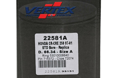 Vertex Piston Kit Cast 66.34/std Hon - Offroad Collection