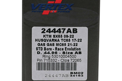 Vertex Piston Kit Cast Race Evolution 44.96/std Ktm / Husq / Gas - Offroad Collection