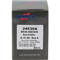 Vertex Piston Kit Cast Race Evolution 51.95/stroker Ktm - Offroad Collection