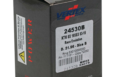 Vertex Piston Kit Cast Race Evolution 51.96/stroker Ktm - Offroad Collection