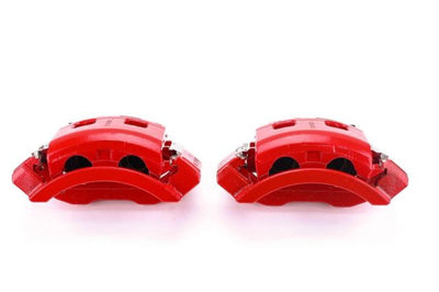 PowerStop Power Stop 00-01 Dodge Ram 1500 Front Red Calipers w/Brackets - Pair - Brakes Rotors & Pads