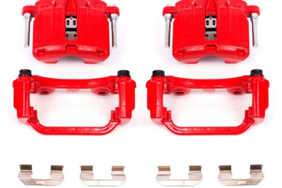 PowerStop Power Stop 00-03 Cadillac DeVille Rear Red Calipers w/Brackets - Pair - Brakes Rotors & Pads