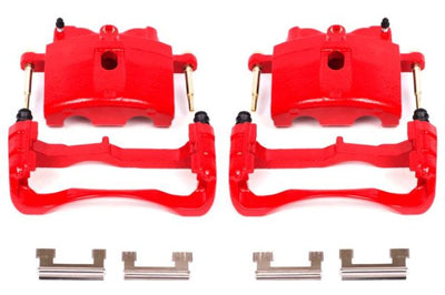 PowerStop Power Stop 00-04 Cadillac DeVille Front Red Calipers w/Brackets - Pair - Brakes Rotors & Pads