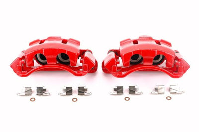 PowerStop Power Stop 00-05 Ford Excursion Front Red Calipers w/Brackets - Pair - Brakes Rotors & Pads