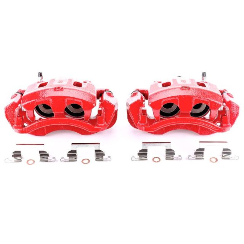 PowerStop Power Stop 00-05 Ford Excursion Rear Red Calipers w/Brackets - Pair - Brakes Rotors & Pads
