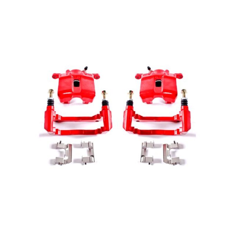 PowerStop Power Stop 01-03 Acura CL Front Red Calipers w/Brackets - Pair - Brakes Rotors & Pads
