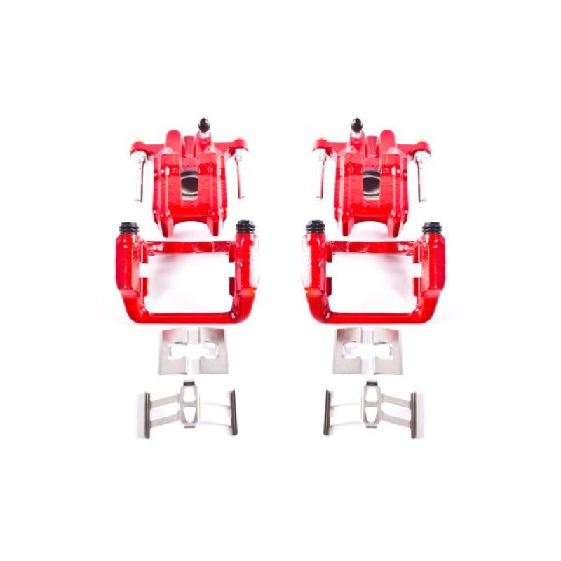 PowerStop Power Stop 01-03 Acura CL Rear Red Calipers w/Brackets - Pair - Brakes Rotors & Pads