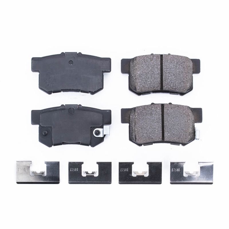 PowerStop Power Stop 01-03 Acura CL Rear Z17 Evolution Ceramic Brake Pads w/Hardware - Brakes Rotors &