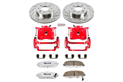 PowerStop Power Stop 01-05 Honda Civic Front Z26 Street Warrior Brake Kit w/Calipers - Brakes Rotors & Pads