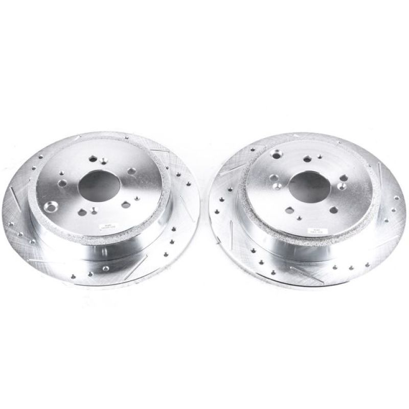 PowerStop Power Stop 01-06 Acura MDX Rear Evolution Drilled & Slotted Rotors - Pair - Brakes Pads