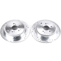 PowerStop Power Stop 01-06 Acura MDX Rear Evolution Drilled & Slotted Rotors - Pair - Brakes Pads