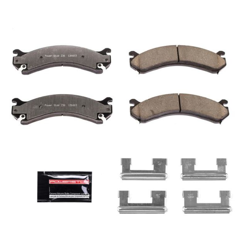 PowerStop Power Stop 01-06 Chevrolet Silverado 3500 Rear Z36 Truck & Tow Brake Pads w/Hardware - Brakes Rotors