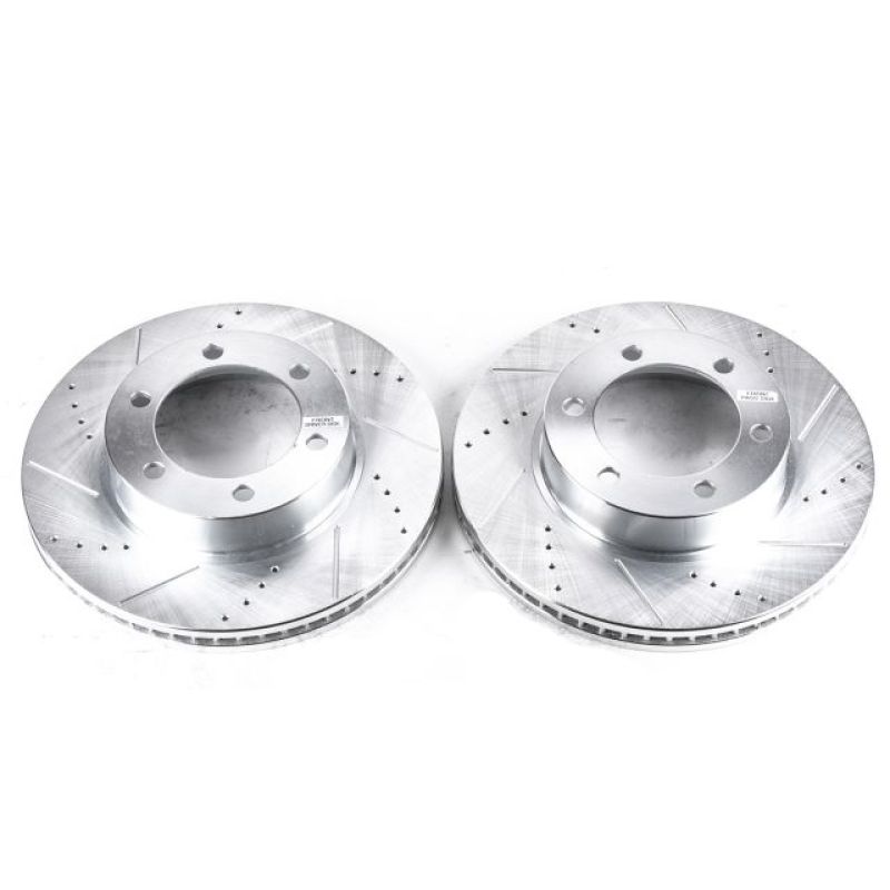 PowerStop Power Stop 01-07 Toyota Sequoia Front Evolution Drilled & Slotted Rotors - Pair - Brakes Pads