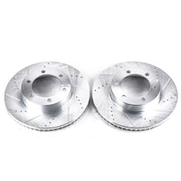 PowerStop Power Stop 01-07 Toyota Sequoia Front Evolution Drilled & Slotted Rotors - Pair - Brakes Pads