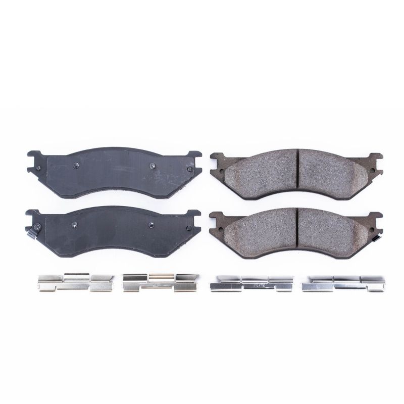 PowerStop Power Stop 01-08 Dodge Ram 2500 Rear Z17 Evolution Ceramic Brake Pads w/Hardware - Brakes Rotors &