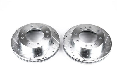 PowerStop Power Stop 02-04 Chevrolet Avalanche 2500 Front Evolution Drilled & Slotted Rotors - Pair - Brakes Pads
