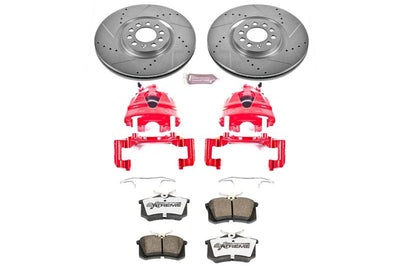 PowerStop Power Stop 02-04 Volkswagen Golf Front Z26 Street Warrior Brake Kit w/Calipers - Brakes Rotors & Pads