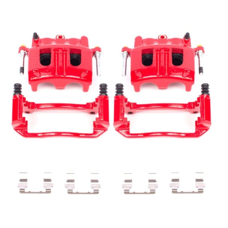 PowerStop Power Stop 02-05 Ford Explorer Front Red Calipers w/Brackets - Pair - Brakes Rotors & Pads
