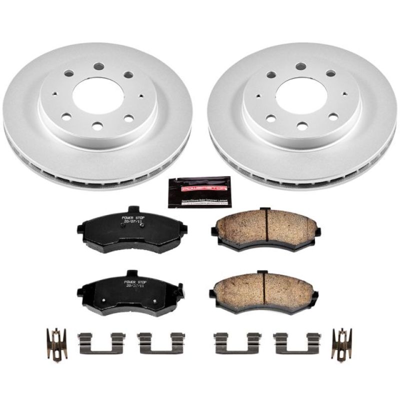 PowerStop Power Stop 02-05 Hyundai Elantra Front Z17 Evolution Geomet Coated Brake Kit - Brakes Rotors & Pads