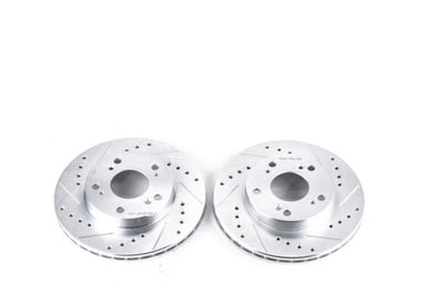 PowerStop Power Stop 02-06 Acura RSX Front Evolution Drilled & Slotted Rotors - Pair - Brakes Pads