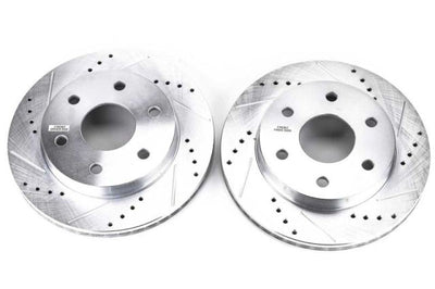 PowerStop Power Stop 02-06 Cadillac Escalade Front Evolution Drilled & Slotted Rotors - Pair - Brakes Pads