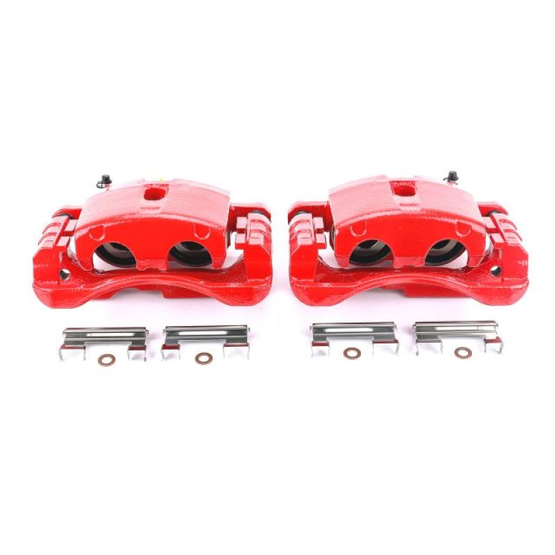 PowerStop Power Stop 02-06 Cadillac Escalade Front or Rear Red Calipers w/Brackets - Pair - Brakes Rotors & Pads